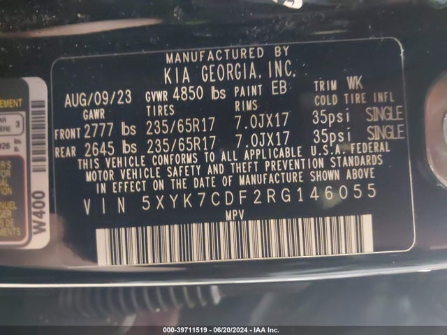 5XYK7CDF2RG146055 KIA Sportage X-pro