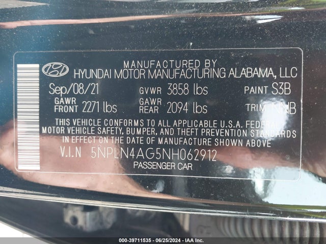 Hyundai ELANTRA SEL 2022 5NPLN4AG5NH062912 Image 9