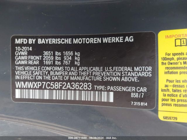WMWXP7C58F2A36283 Mini Hardtop Cooper S