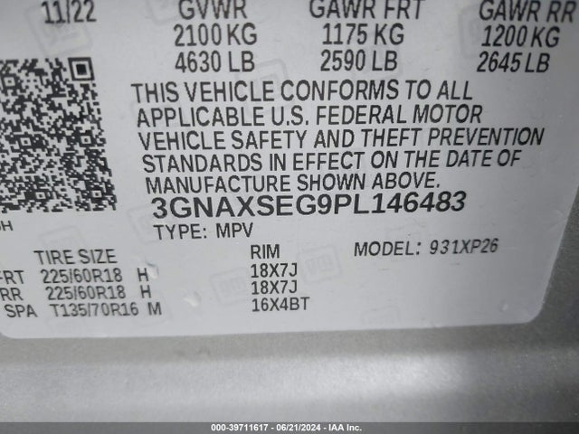 Chevrolet Equinox Awd Ls 2023 3GNAXSEG9PL146483 Image 9