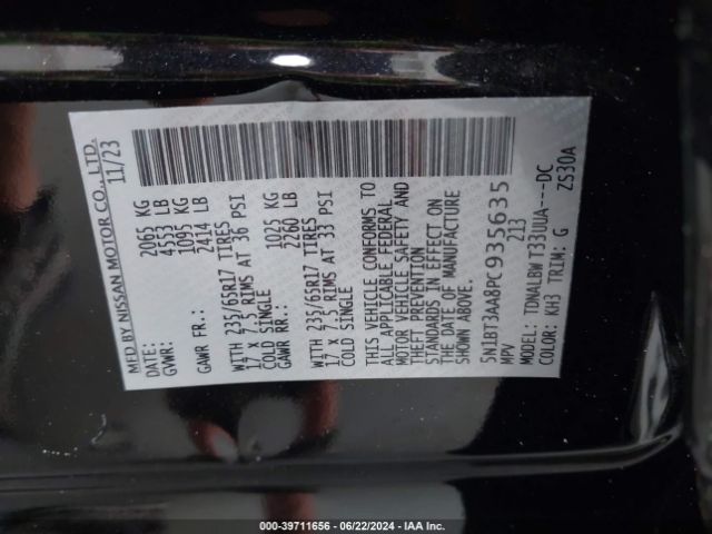 5N1BT3AA8PC935635 Nissan Rogue S Fwd