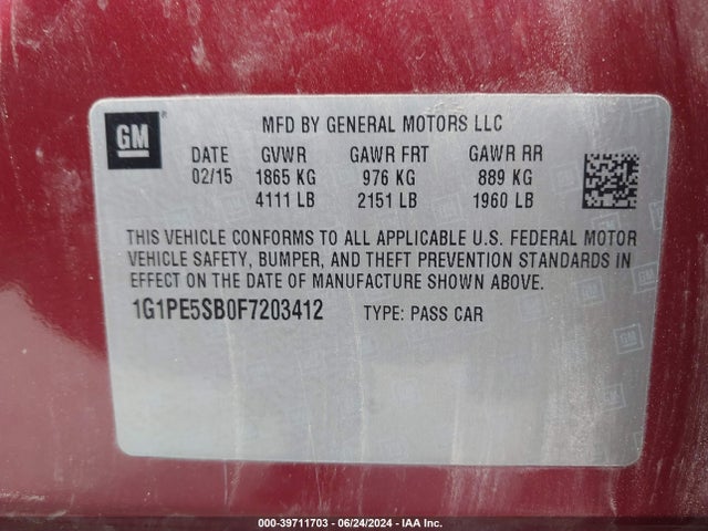 Chevrolet Cruze 2lt Auto 2015 1G1PE5SB0F7203412 Image 9