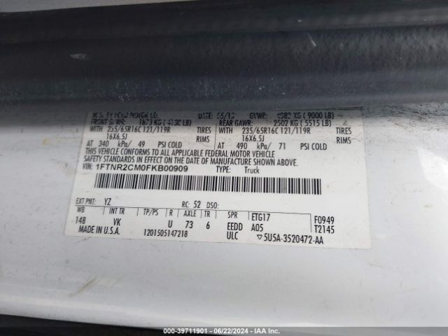 1FTNR2CM0FKB00909 Ford Transit-250