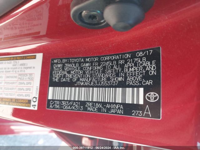 JTNKARJE3JJ553737 Toyota COROLLA IM
