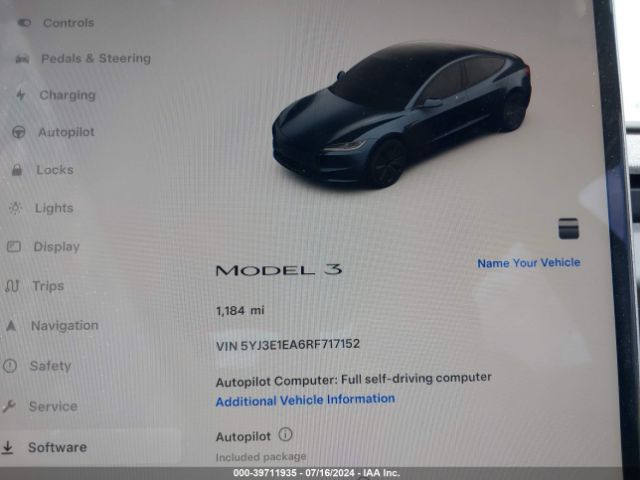 5YJ3E1EA6RF717152 Tesla Model 3 Rear-wheel Drive
