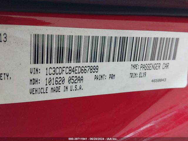 1C3CDFCB4ED667899 Dodge Dart Limited
