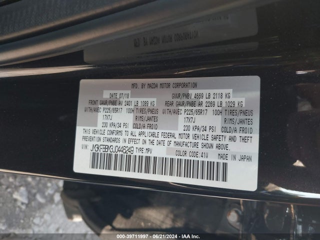 Mazda CX-5 SPORT 2018 JM3KFBBM3J0446249 Image 9