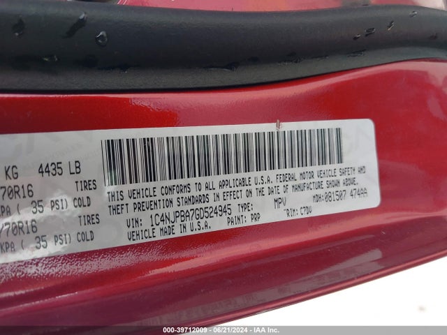 Jeep Patriot Sport 2016 1C4NJPBA7GD524945 Image 9