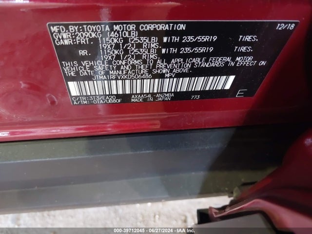 Toyota Rav4 Xle Premium 2019 JTMA1RFVXKD506486 Image 9