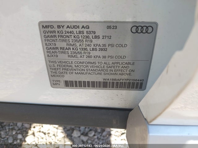 WA1BBAFY7P2156440 Audi Q5 Premium Plus 40 Tfsi Quattro S Tronic