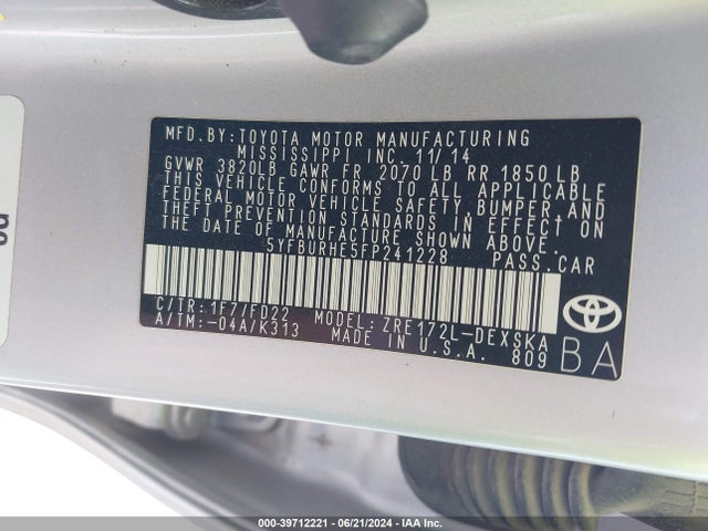 Toyota Corolla S 2015 5YFBURHE5FP241228 Image 9