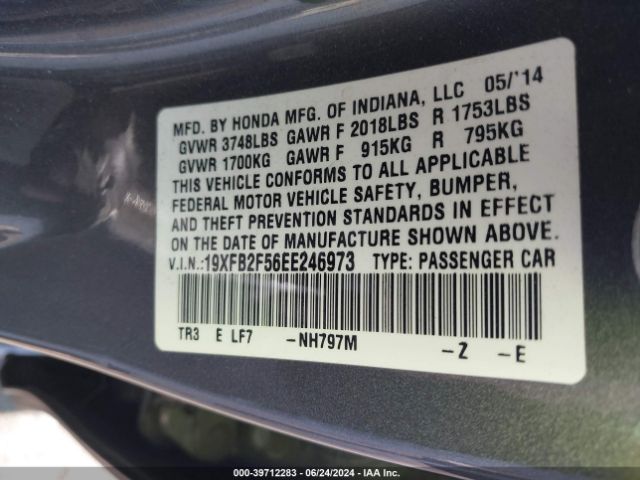 19XFB2F56EE246973 Honda Civic Lx