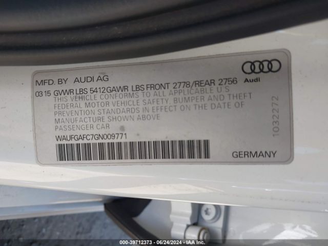 WAUFGAFC7GN009771 Audi A6 3.0t Premium Plus