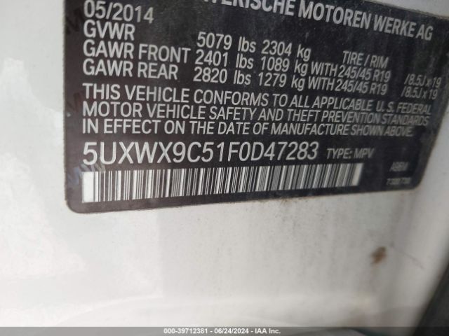 5UXWX9C51F0D47283 BMW X3 Xdrive28i