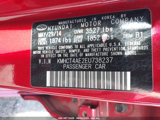 Hyundai ACCENT GLS 2014 KMHCT4AE2EU738237 Image 9