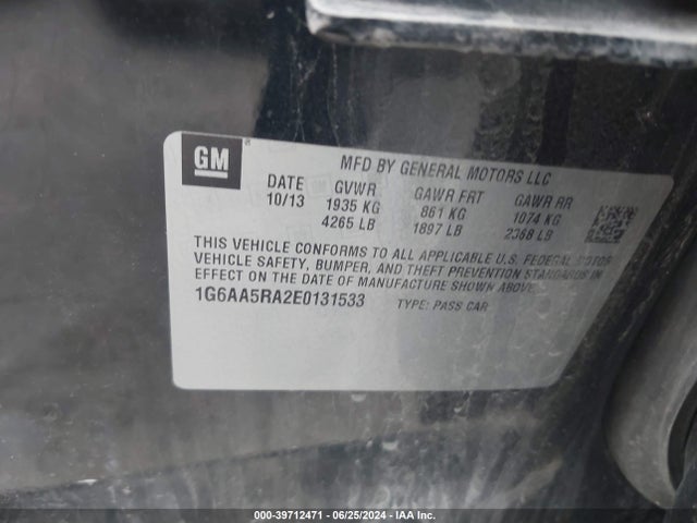 1G6AA5RA2E0131533 Cadillac Ats Standard