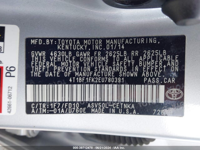 Toyota CAMRY LE 2014 4T1BF1FK2EU780391 Image 9