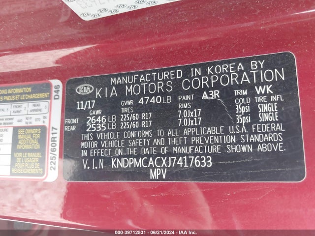 KIA Sportage Lx 2018 KNDPMCACXJ7417633 Image 9