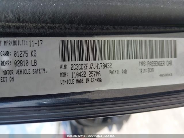 2C3CDZFJ7JH178432 Dodge Challenger R/t Scat Pack