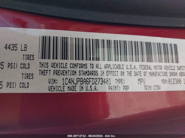 1C4NJPBA6FD273401 Jeep Patriot Sport