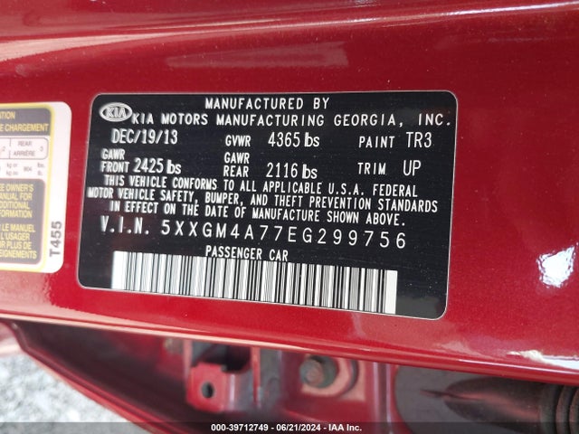 KIA Optima Lx 2014 5XXGM4A77EG299756 Image 9