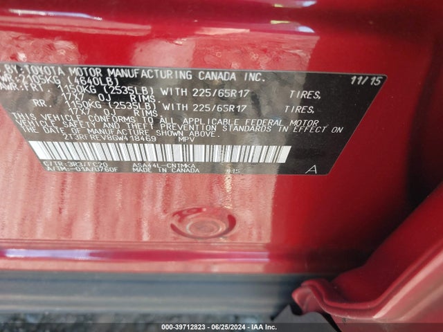 Toyota Rav4 Xle 2016 2T3RFREV8GW418469 Image 9