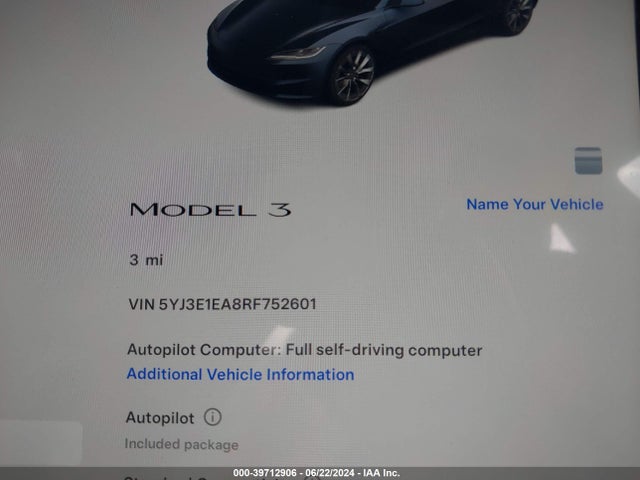2024 TESLA MODEL 3 5YJ3E1EA8RF752601 Photo 6