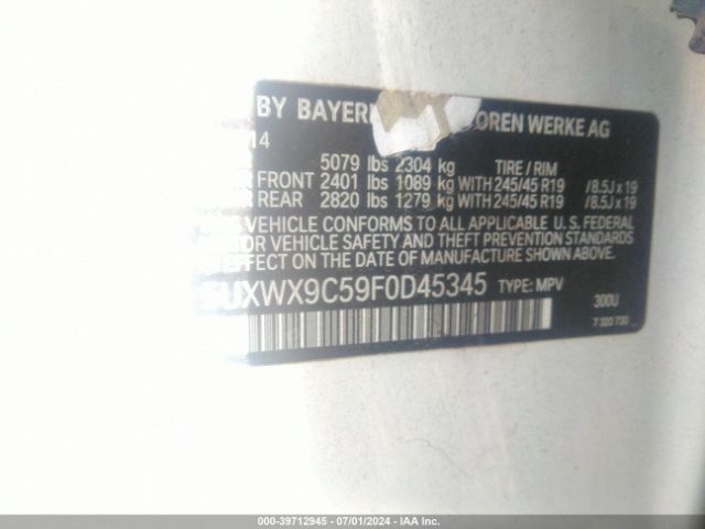 5UXWX9C59F0D45345 BMW X3 Xdrive28i