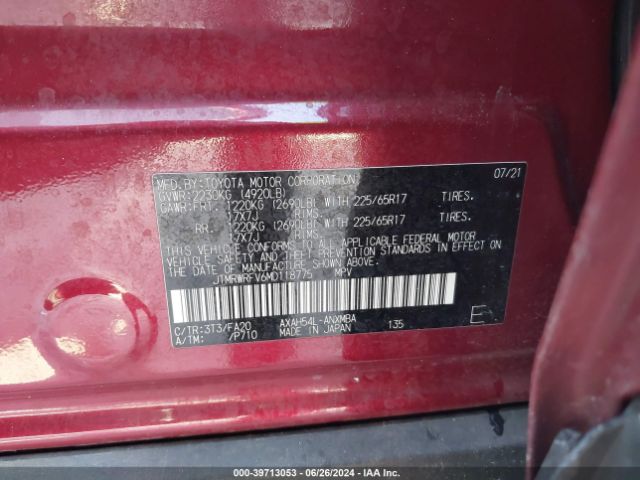 JTMRWRFV6MD118775 Toyota Rav4 Hybrid Xle