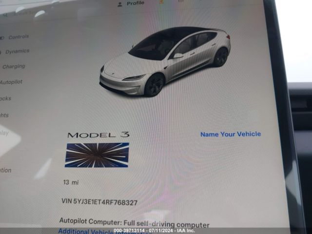 5YJ3E1ET4RF768327 Tesla MODEL 3