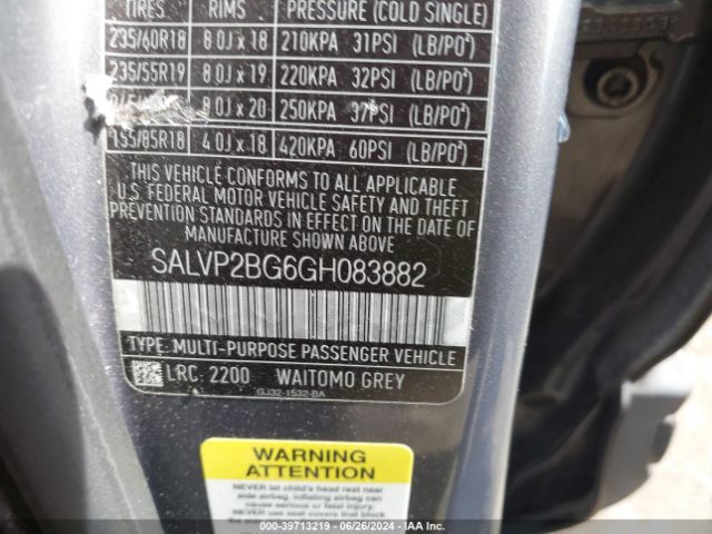 SALVP2BG6GH083882 Land Rover Range Rover Evoque Se/se Premium