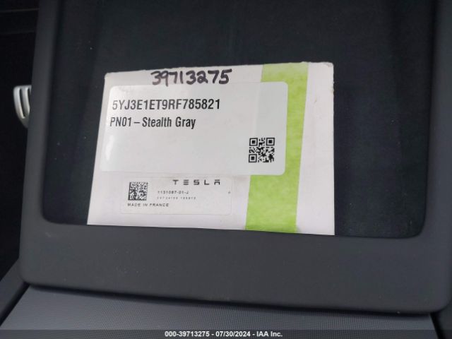 5YJ3E1ET9RF785821 Tesla MODEL 3