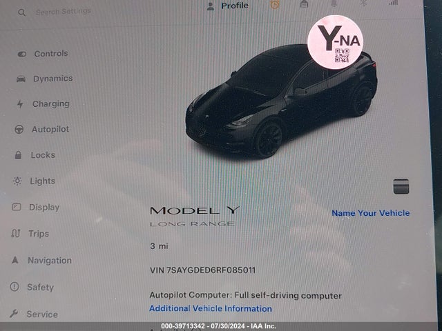 2024 TESLA MODEL Y 7SAYGDED6RF085011 Photo 6
