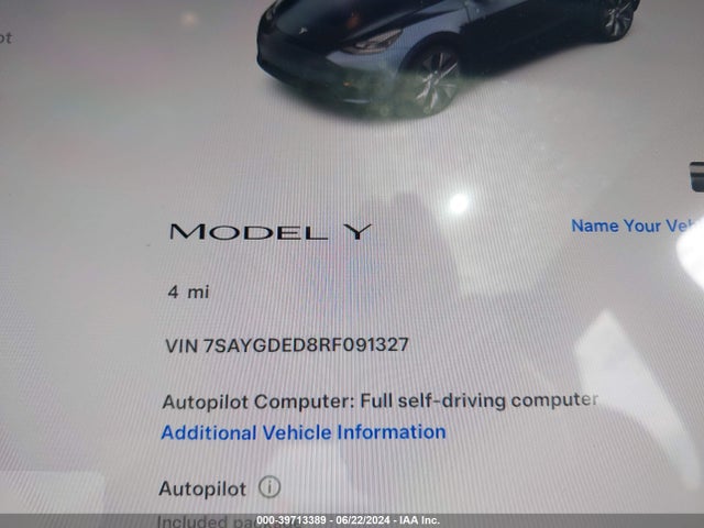 2024 TESLA MODEL Y 7SAYGDED8RF091327 Photo 6