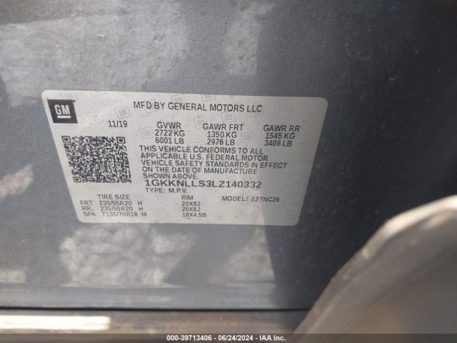 1GKKNLLS3LZ140332 GMC Acadia Awd At4