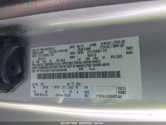 1FTFX1EF1GFC64036 Ford F-150 Xl
