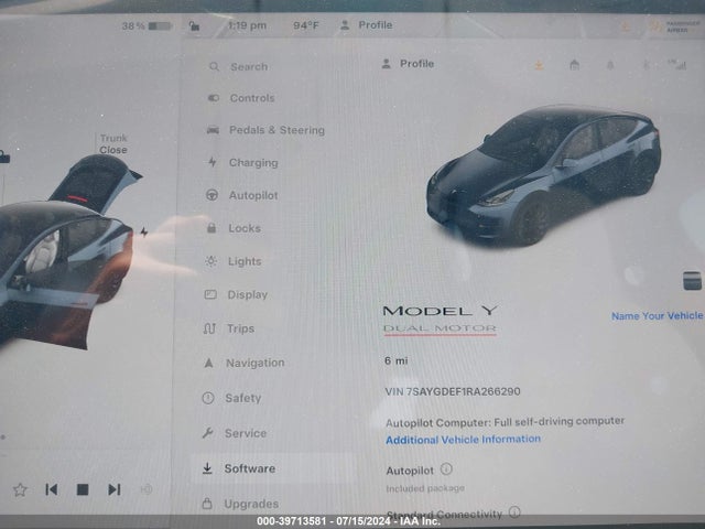 2024 TESLA MODEL Y 7SAYGDEF1RA266290 Photo 6