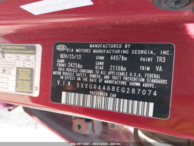 5XXGR4A68EG287074 KIA Optima Sx Turbo
