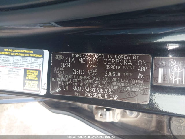 KIA FORTE SX 2015 KNAFZ5A3XF5367082 Image 9