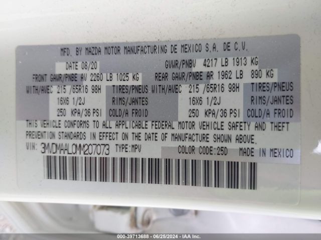 3MVDMAAL0MM207073 Mazda Cx-30 2.5 S