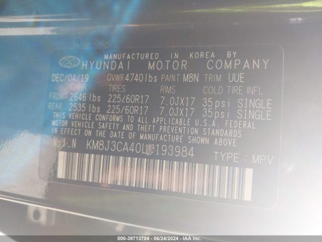 KM8J3CA40LU193984 Hyundai Tucson Value