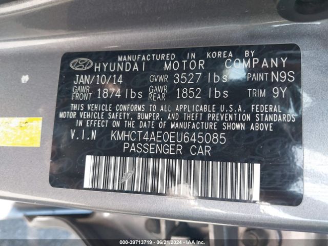 KMHCT4AE0EU645085 Hyundai ACCENT GLS