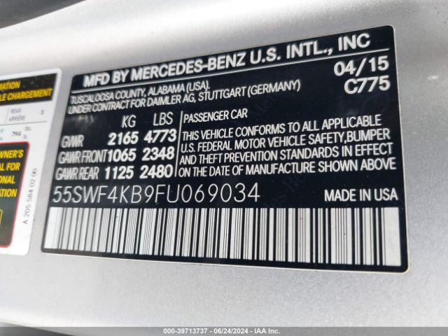 55SWF4KB9FU069034 Mercedes-Benz C 300 4matic/luxury 4matic/sport 4matic