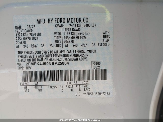 Ford Edge St-line 2022 2FMPK4J90NBA25804 Image 9