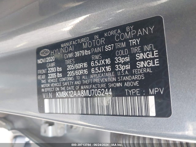 Hyundai Kona Se 2021 KM8K12AA8MU705244 Image 9