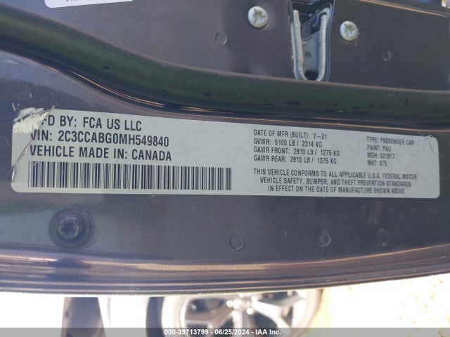 Chrysler 300 300s 2021 2C3CCABG0MH549840 Image 9