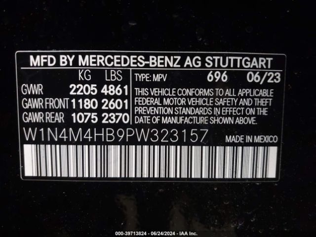 W1N4M4HB9PW323157 Mercedes-Benz Glb 250 4matic