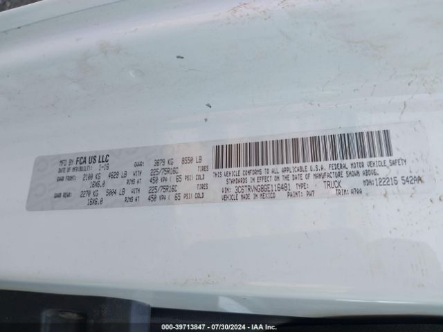 3C6TRVNG8GE116481 RAM Promaster 1500 Low Roof