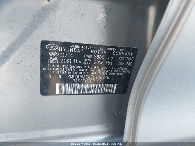 Hyundai ELANTRA SE 2014 KMHDH4AE4EU158946 Image 9