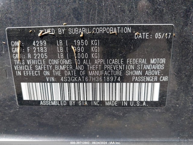 4S3GKAT67H3618974 Subaru Impreza 2.0i Limited
